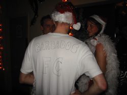 And all the way from Barbodos: Paul and Nicky Claus