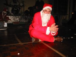 Old habits die hard... Pete cross-legged.