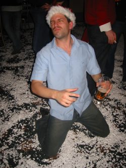 Francis gets his knees wet