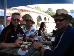 Mooring up for a pint at The Angel in Henley