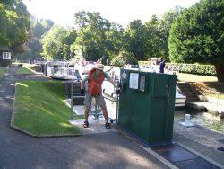 Manning the sluice gates... just what you need before another 30 mile haul