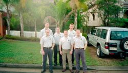 The Aussie Posse arrive Brisbane (L-R, Brusco, Sparra, Dog, Kaiser, Fabio et moi)