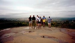 The calm before the storm - the morning of the game above Brisbane