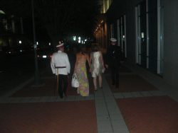...through town...