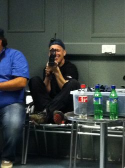 Rob looks small next to Mikey
