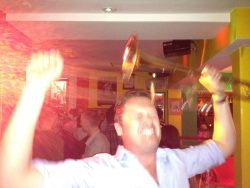 Ed is delighted with his shiny trombone