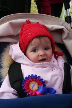Imogen sports her rosette