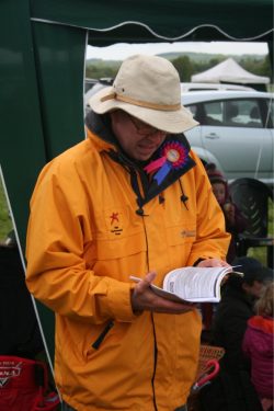 Chris studies the form