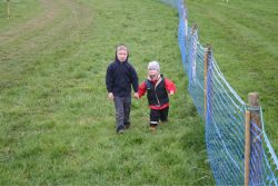 Walking the course, Harry and Ranulph