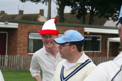 There he is! Wally at the cricket.