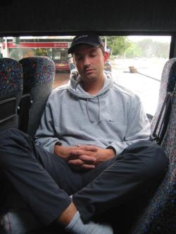 Pete cross-legged... even when asleep