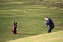 Dutton plays with his eyes closed