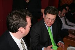 No idea, but he's wearing that hideous tie again