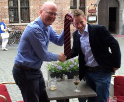 TTT Waterloo 2015: Floody presents Giles with his Tonsley Colours (and not before time)