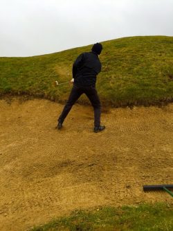 Straight to the sandpit for Big Mox