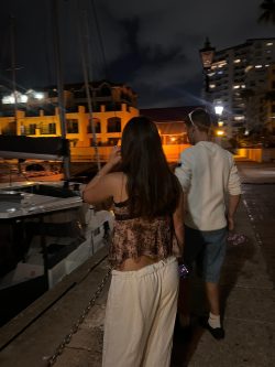 Cecelia and Hamish in the marina.